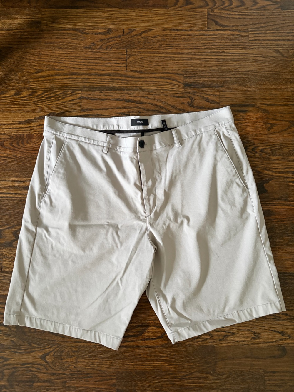 Theory Men's Light Gray Flat Front Shorts